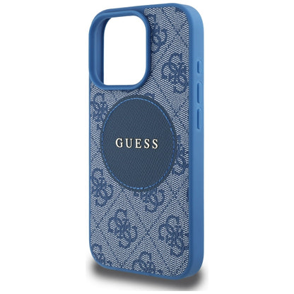 MagSafe Case for Apple iPhone 16 Pro Max, Guess, 4G Circle Classic Logo, Blue