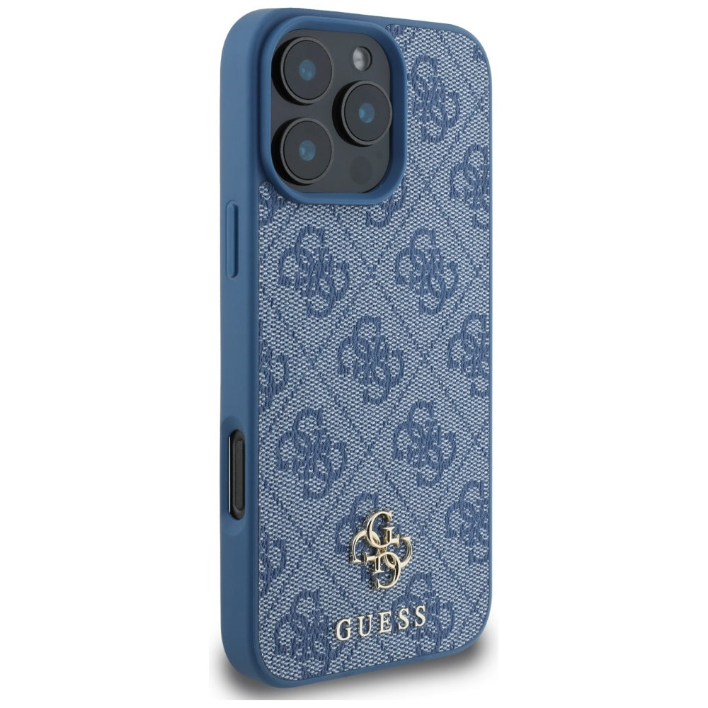 Custodia MagSafe per Apple iPhone 16 Pro Max, Guess, 4G Small and Classic Logo, Blu