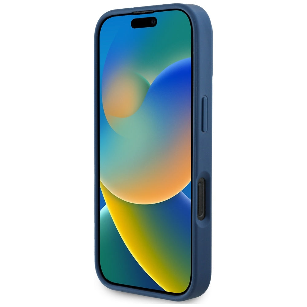 Custodia MagSafe per Apple iPhone 16 Pro Max, Guess, Grained Flowers, Blu