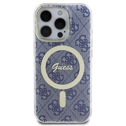 Custodia MagSafe per Apple iPhone 16 Pro Max, Guess, IML 4G, Blu