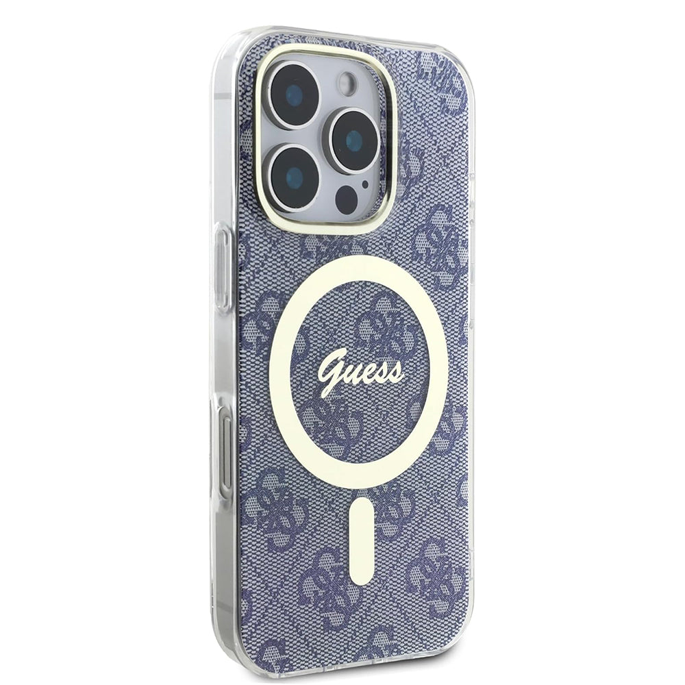 Custodia MagSafe per Apple iPhone 16 Pro Max, Guess, IML 4G, Blu