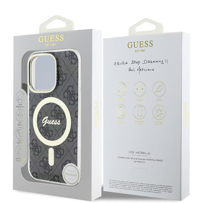Custodia MagSafe per Apple iPhone 16 Pro Max, Guess, IML 4G, Nera