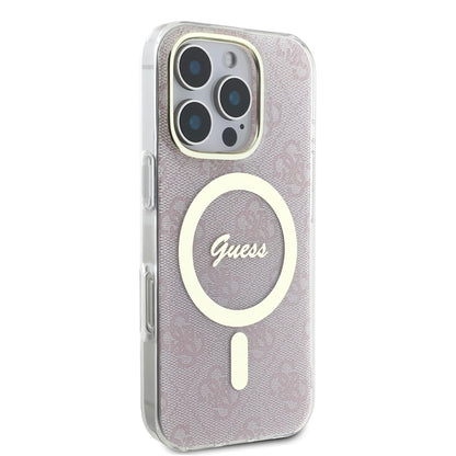 Custodia MagSafe per Apple iPhone 16 Pro Max, Guess, IML 4G, Rosa