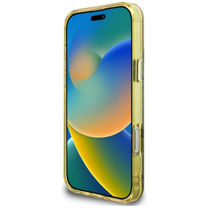 Custodia MagSafe per Apple iPhone 16 Pro Max, Guess, IML Glitter 4G Circle Triangle, Marrone