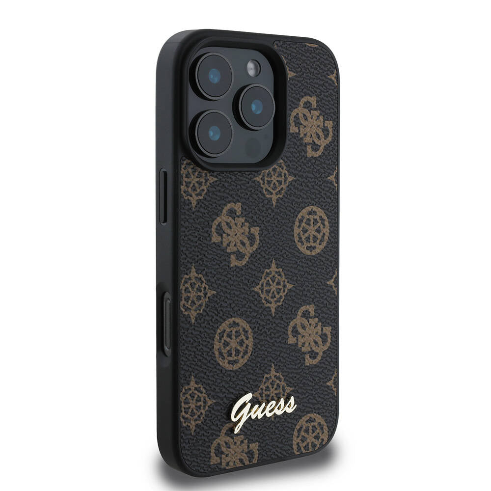 Custodia MagSafe per Apple iPhone 16 Pro Max, Guess, Peony Script, Nera