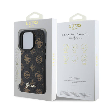 Custodia MagSafe per Apple iPhone 16 Pro Max, Guess, Peony Script, Nera