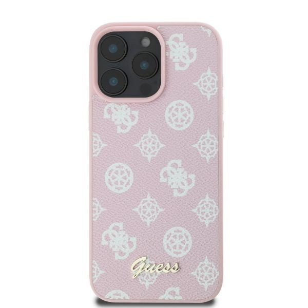 Custodia MagSafe per Apple iPhone 16 Pro Max, Guess, Peony Script, Rosa