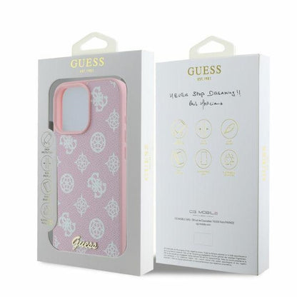 Custodia MagSafe per Apple iPhone 16 Pro Max, Guess, Peony Script, Rosa