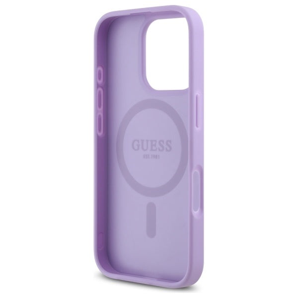 Custodia MagSafe per Apple iPhone 16 Pro Max, Guess, Saffiano, Viola
