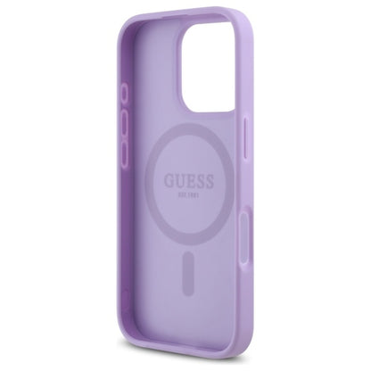 Custodia MagSafe per Apple iPhone 16 Pro Max, Guess, Saffiano, Viola