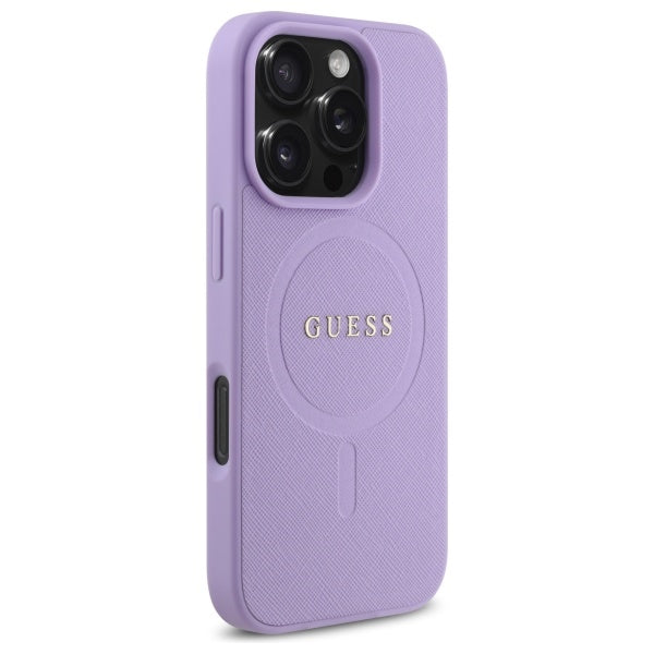 Custodia MagSafe per Apple iPhone 16 Pro Max, Guess, Saffiano, Viola