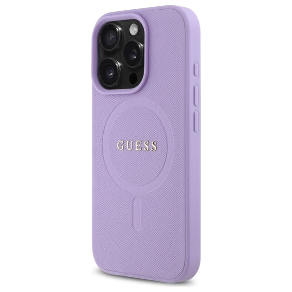 Custodia MagSafe per Apple iPhone 16 Pro Max, Guess, Saffiano, Viola