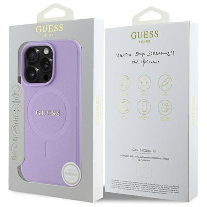Custodia MagSafe per Apple iPhone 16 Pro Max, Guess, Saffiano, Viola
