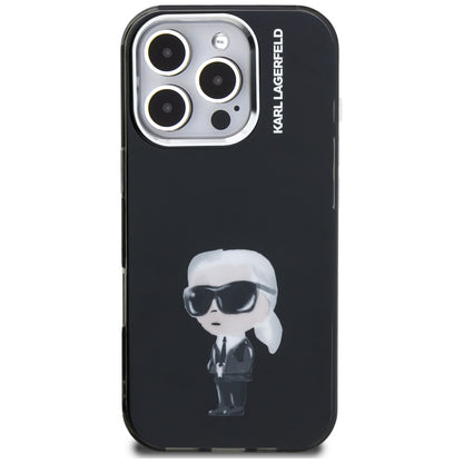 Custodia MagSafe per Apple iPhone 16 Pro Max, Karl Lagerfeld, IML Aquarelle Logo Karl, Nera