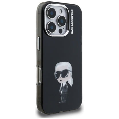 Custodia MagSafe per Apple iPhone 16 Pro Max, Karl Lagerfeld, IML Aquarelle Logo Karl, Nera