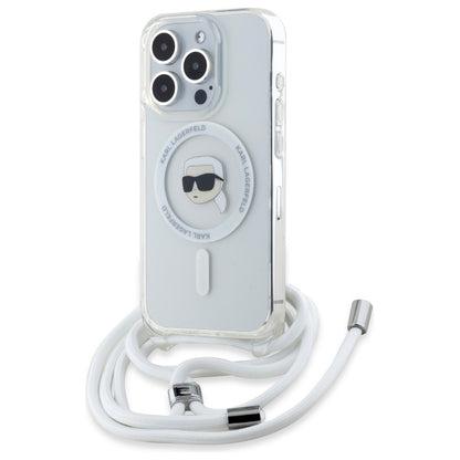 MagSafe Case for Apple iPhone 16 Pro Max, Karl Lagerfeld, IML Crossbody Karl's Head, Transparent