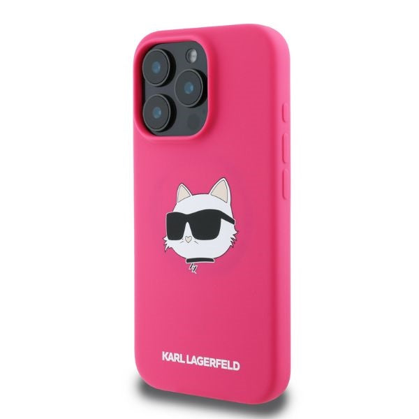 Custodia MagSafe per Apple iPhone 16 Pro Max, Karl Lagerfeld, Silicone Choupette's Head, Fucsia