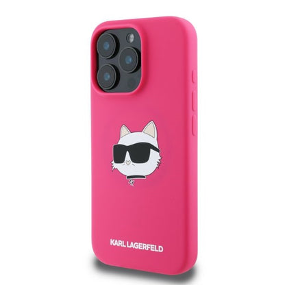 Custodia MagSafe per Apple iPhone 16 Pro Max, Karl Lagerfeld, Silicone Choupette's Head, Fucsia