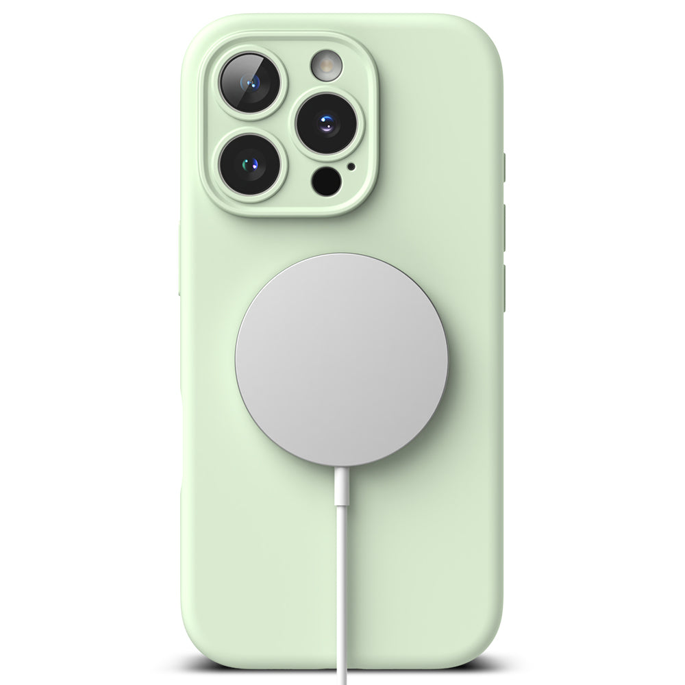 Custodia MagSafe per Apple iPhone 16 Pro Max, Ringke, Silicone, Verde Chiaro