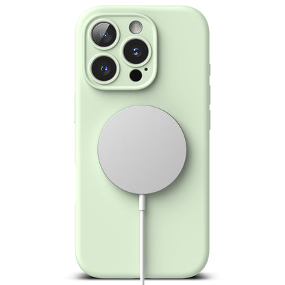 Custodia MagSafe per Apple iPhone 16 Pro Max, Ringke, Silicone, Verde Chiaro