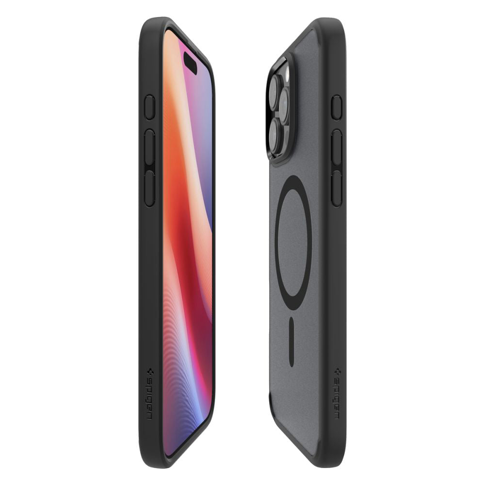 Custodia MagSafe per Apple iPhone 16 Pro Max, Spigen, Ultra Hybrid, Nero Satinato ACS08003