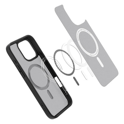 Custodia MagSafe per Apple iPhone 16 Pro Max, Spigen, Ultra Hybrid, Nero Satinato ACS08003