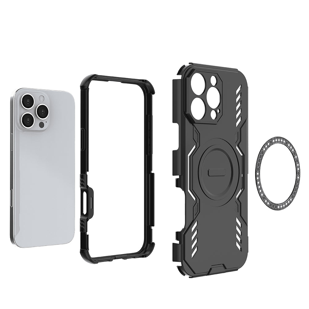 Custodia MagSafe per Apple iPhone 16 Pro Max, Techsuit, ArmorMag, Nera