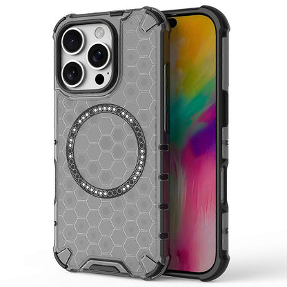 Custodia MagSafe per Apple iPhone 16 Pro Max, Techsuit, HoneyComb Shield, Nera