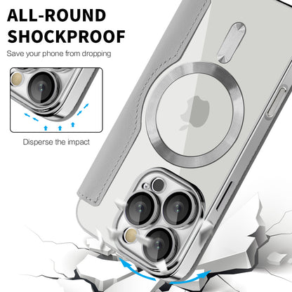 Custodia MagSafe per Apple iPhone 16 Pro Max, Techsuit, SmartMag Book, Grigio