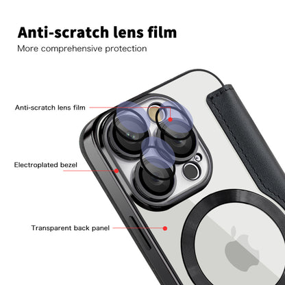 Custodia MagSafe per Apple iPhone 16 Pro Max, Techsuit, SmartMag Book, Nera
