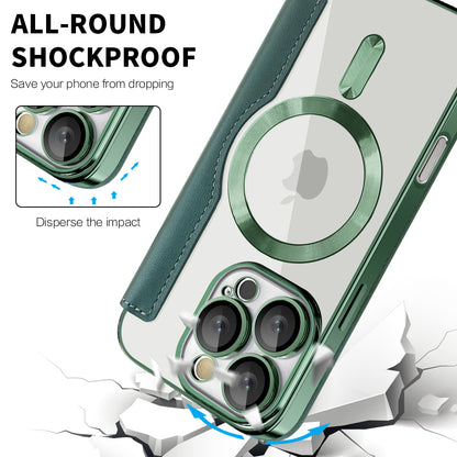 Custodia MagSafe per Apple iPhone 16 Pro Max, Techsuit, SmartMag Book, Verde