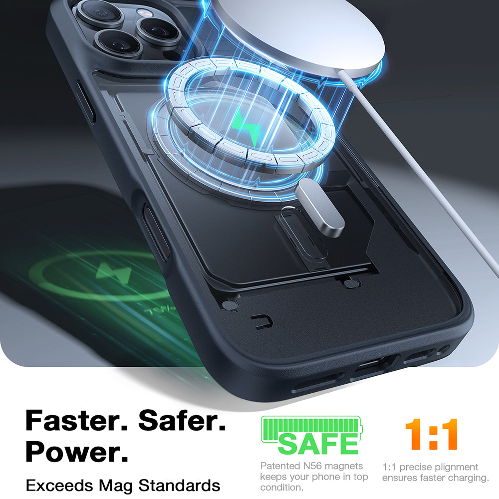 Custodia MagSafe per Apple iPhone 16 Pro Max, Torras, Guardian, Nera