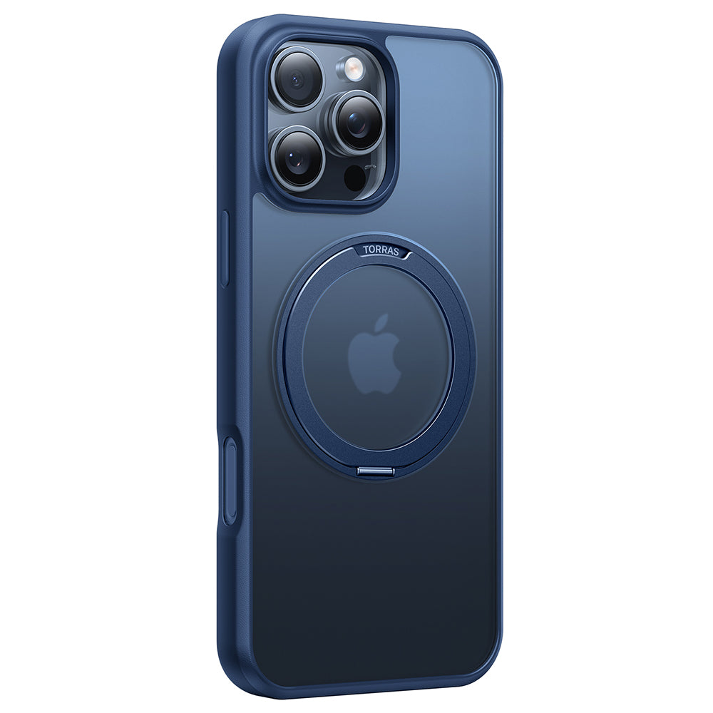 Custodia MagSafe per Apple iPhone 16 Pro Max, Torras, Ostand Pro, Blu navy