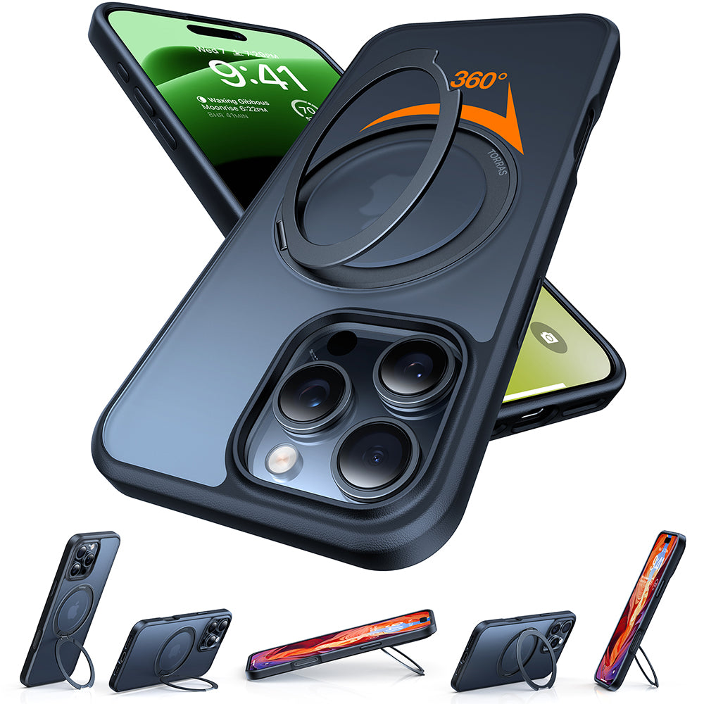 Custodia MagSafe per Apple iPhone 16 Pro Max, Torras, Ostand Pro, Nera