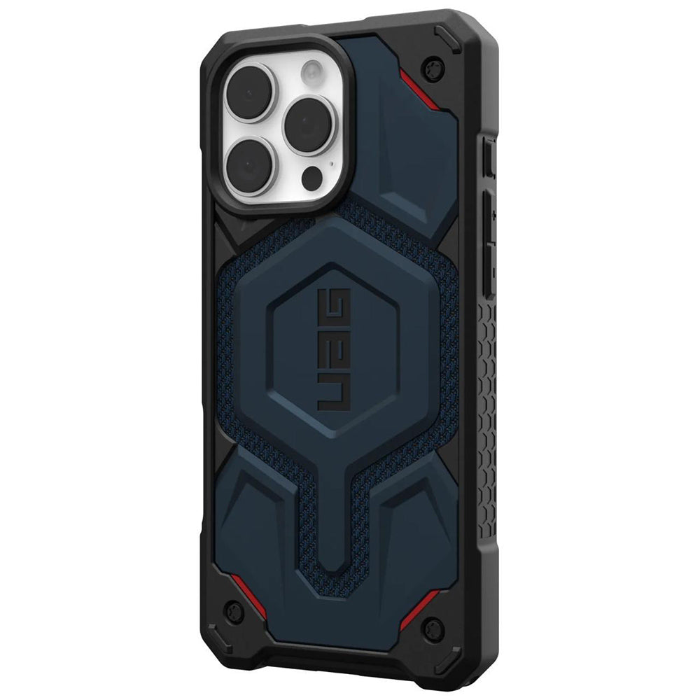 Custodia MagSafe per Apple iPhone 16 Pro Max, Urban Armor Gear, Monarch Pro Kevlar, Blu Navy