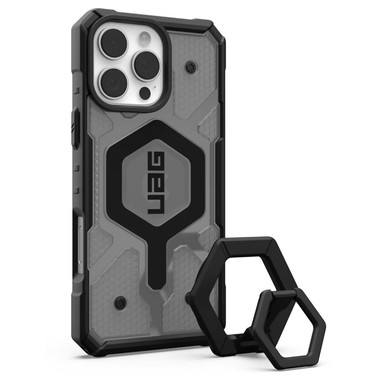 Custodia MagSafe per Apple iPhone 16 Pro Max, Urban Armor Gear, Pathfinder Clear Bundle, Grigio
