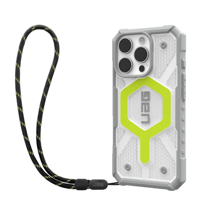 Custodia MagSafe per Apple iPhone 16 Pro Max, Urban Armor Gear, Pathfinder Clear con Cordino, Verde