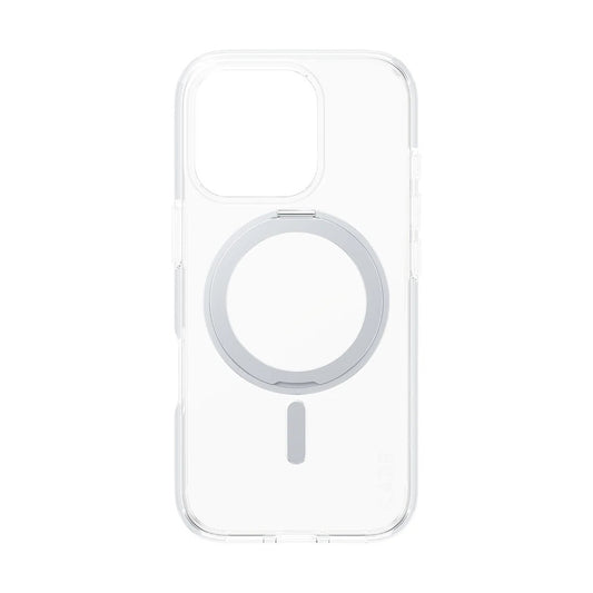Custodia MagSafe per Apple iPhone 16 Pro, PanzerGlass, con Supporto Kickstand, Trasparente Argentata