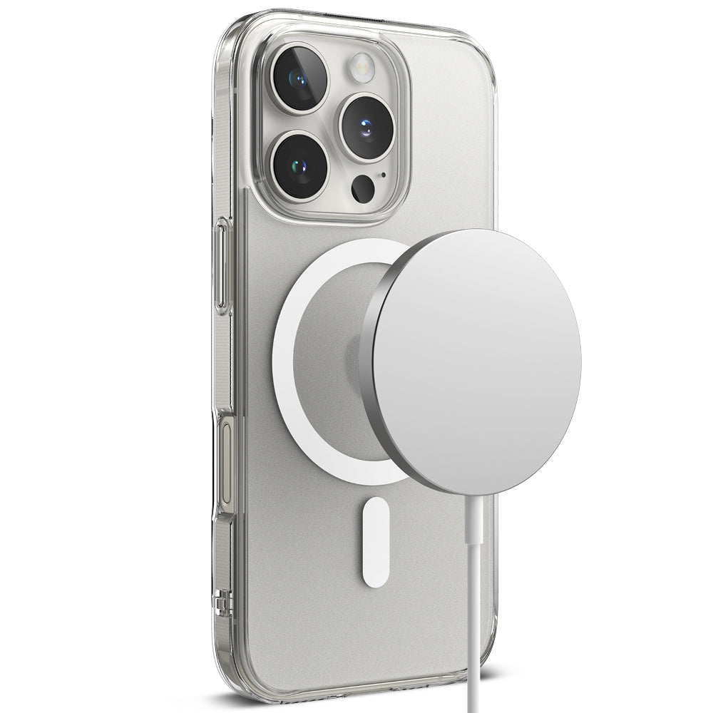 Custodia MagSafe per Apple iPhone 16 Pro, Ringke, Fusion, Trasparente Opaca