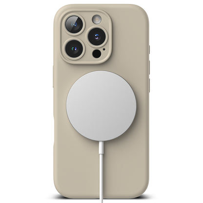 Custodia MagSafe per Apple iPhone 16 Pro, Ringke, Silicone, Crema