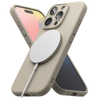 Custodia MagSafe per Apple iPhone 16 Pro, Ringke, Silicone, Crema