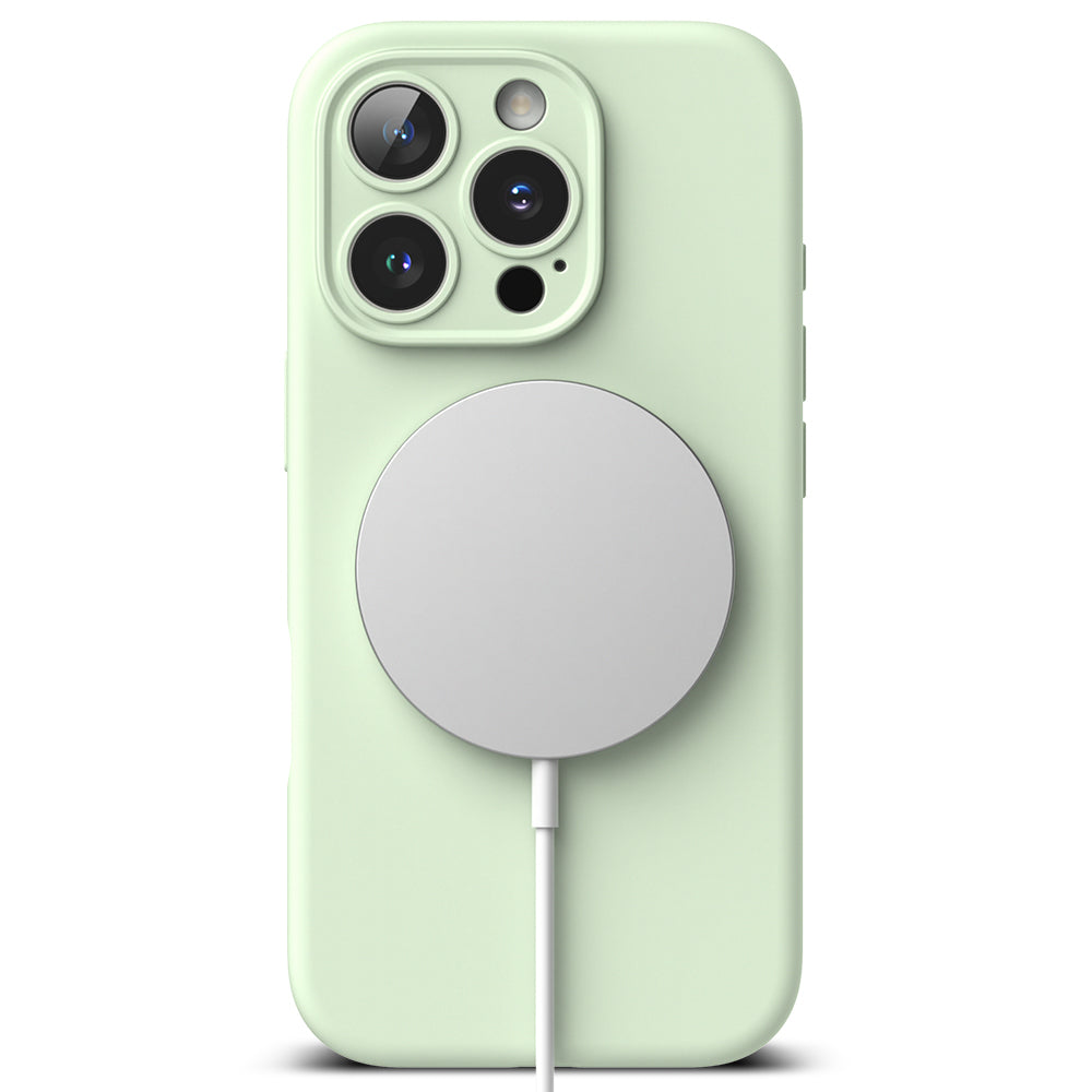 Custodia MagSafe per Apple iPhone 16 Pro, Ringke, Silicone, Verde Chiaro