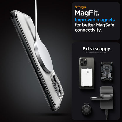 Custodia MagSafe per Apple iPhone 16 Pro, Spigen, Ultra Hybrid, Trasparente Satinata ACS08133