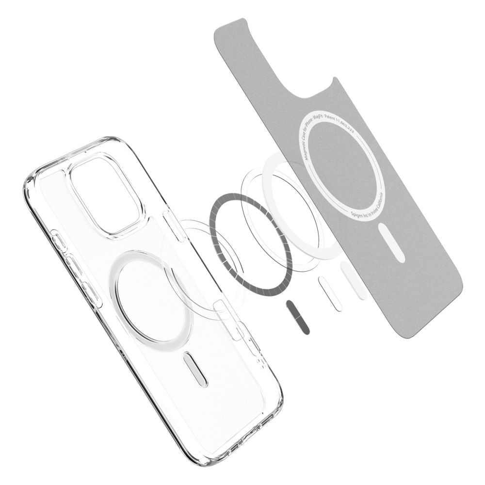 Custodia MagSafe per Apple iPhone 16 Pro, Spigen, Ultra Hybrid, Trasparente Satinata ACS08133
