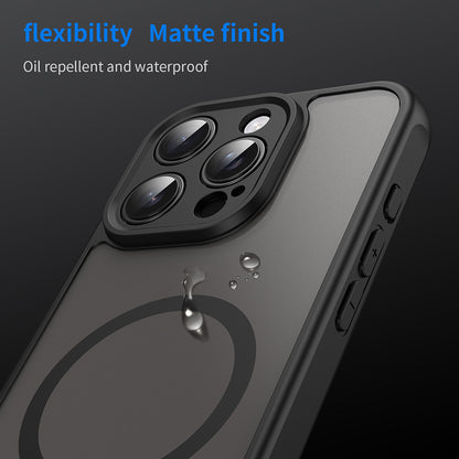 Custodia MagSafe per Apple iPhone 16 Pro, Techsuit, HaloFrost II, Nera