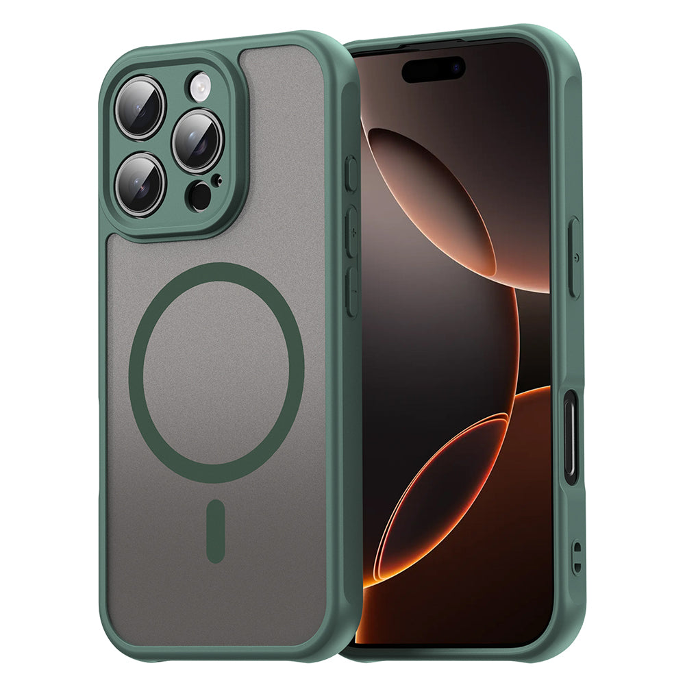 Custodia MagSafe per Apple iPhone 16 Pro, Techsuit, HaloFrost II, Verde