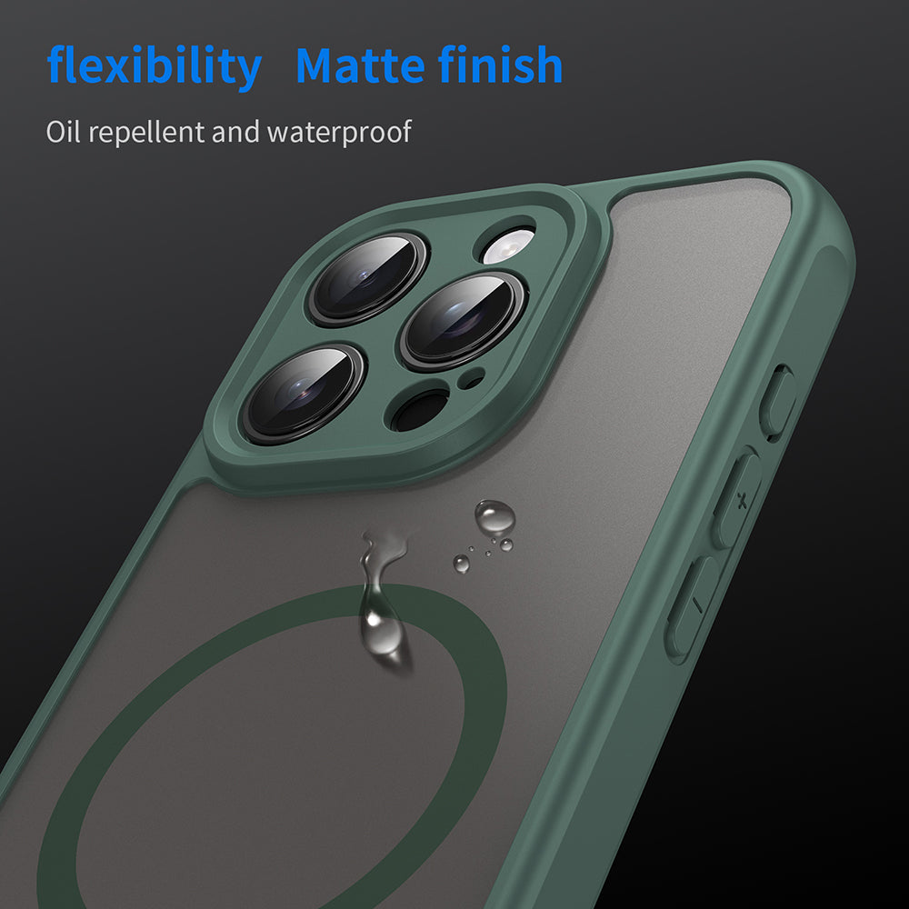 Custodia MagSafe per Apple iPhone 16 Pro, Techsuit, HaloFrost II, Verde