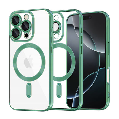 Custodia MagSafe per Apple iPhone 16 Pro, Techsuit, Luxury Crystal, Verde Chiaro