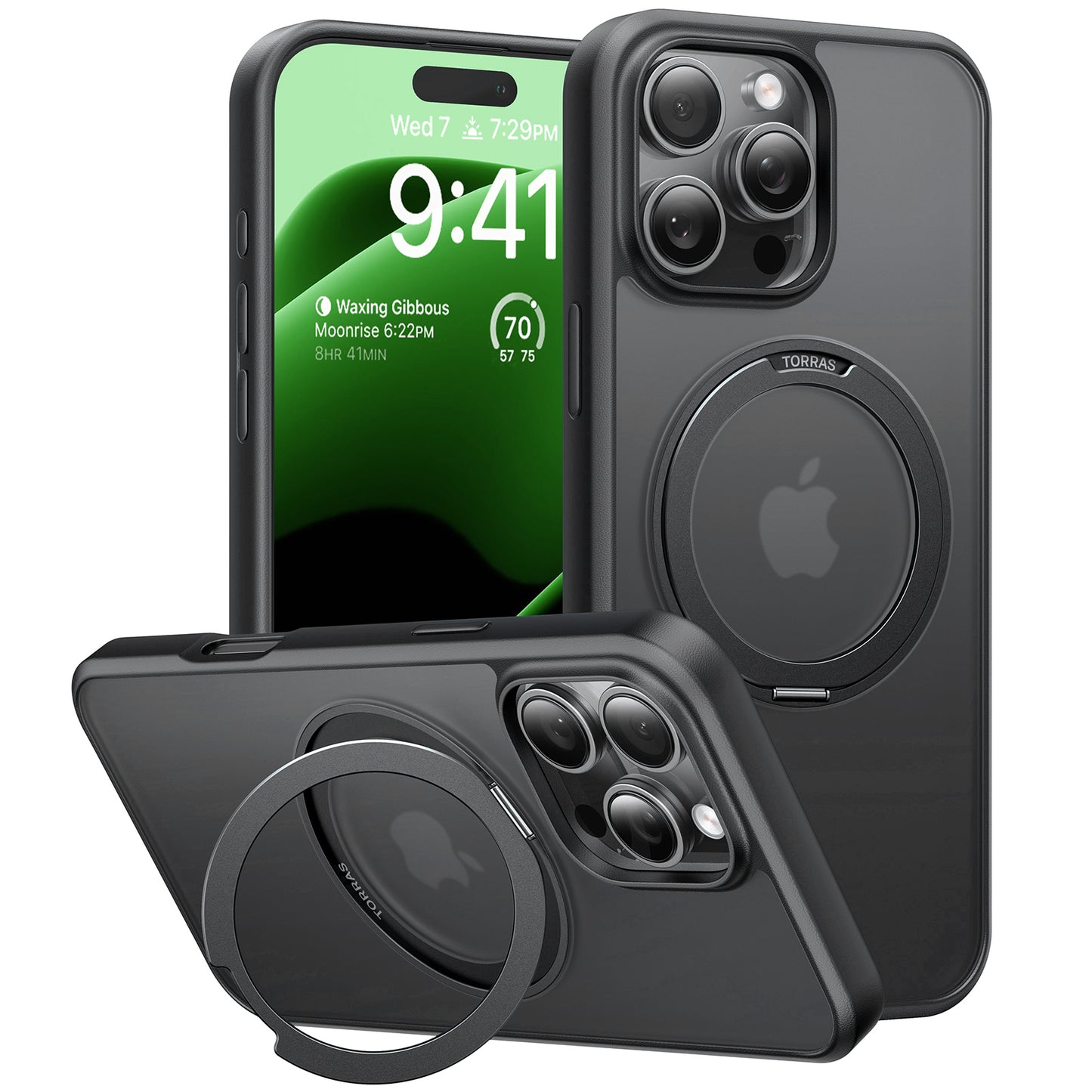 Custodia MagSafe per Apple iPhone 16 Pro, Torras, Ostand Pro, Nera