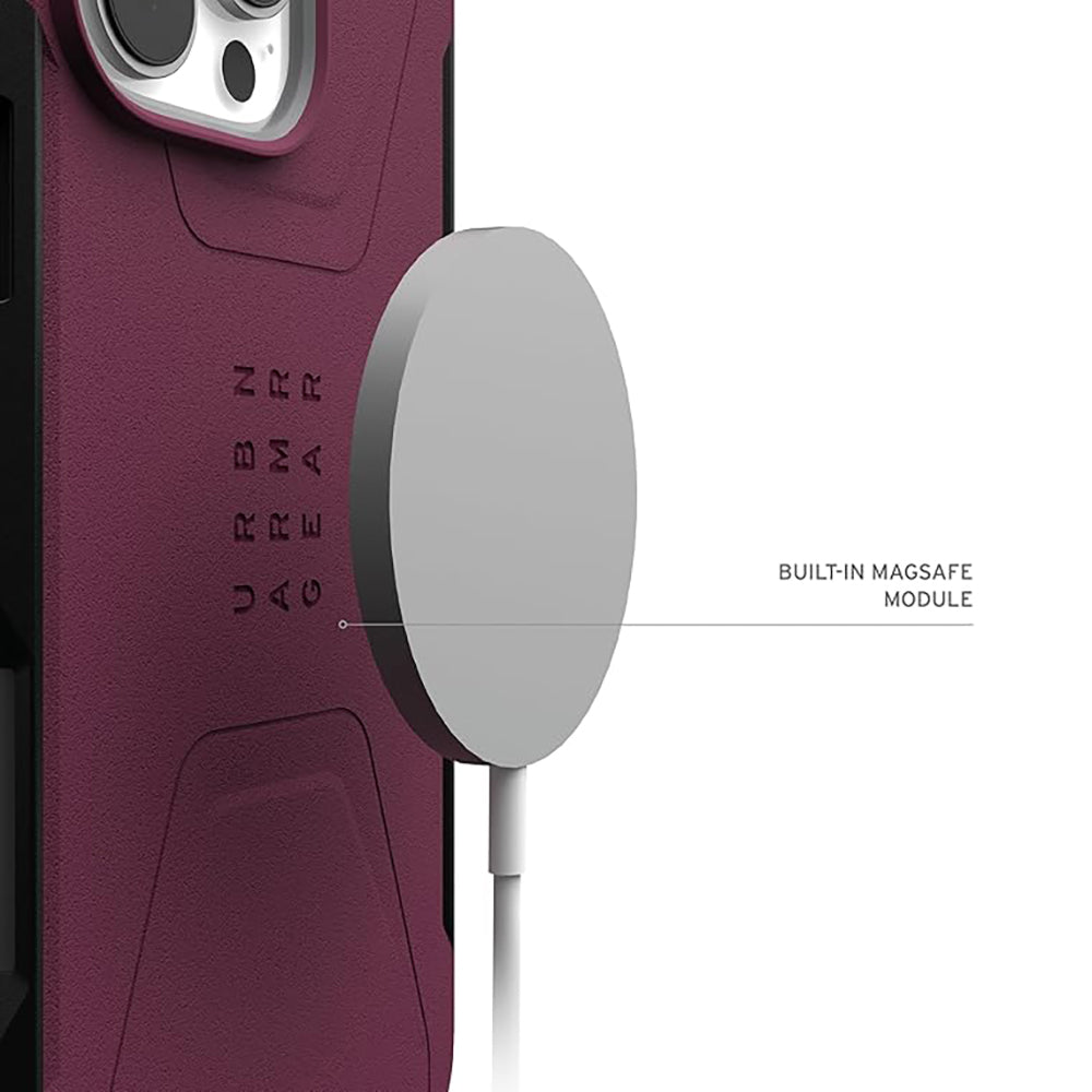 Custodia MagSafe per Apple iPhone 16 Pro, Urban Armor Gear, Civilian, Vinaccia
